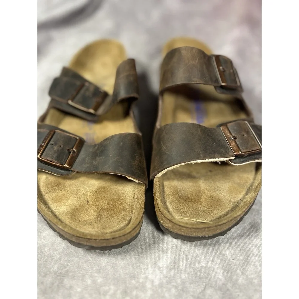 Birkenstock Arizona Habana Oiled Leather Sandals EU 43 US 10 Men Regular Wide